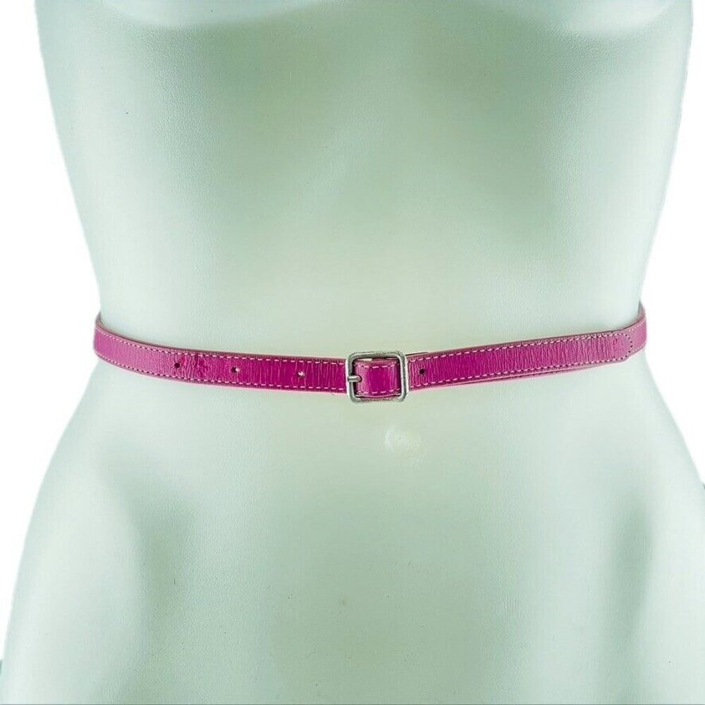 American Eagle Outfitters Womens Genuine Leather Pink Belt Made In Italy